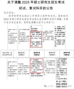 考试大纲调整，细分到方向！-电气考研